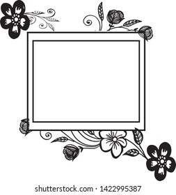 Vector illustration drawing flower frame for wallpaper decoration