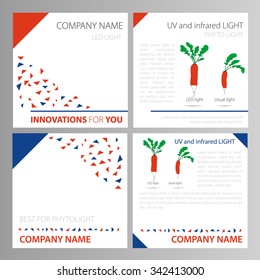 Vector illustration. Drawing.  Four square template with phyto product
