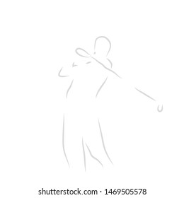 vector illustration drawing for golfer swing with a white background