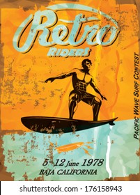 vector illustration drawing. hawaii surf print 