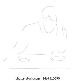 vector illustration drawing for man worrying about  bankruptcy with a white background