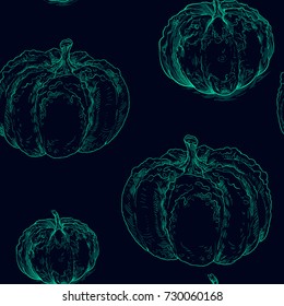 Vector illustration of a drawing on a graphic tablet. Hand drawing. Seamless wallpaper for Halloween.