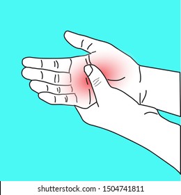 Vector Illustration Drawing People Pain Palm Stock Vector (Royalty Free ...