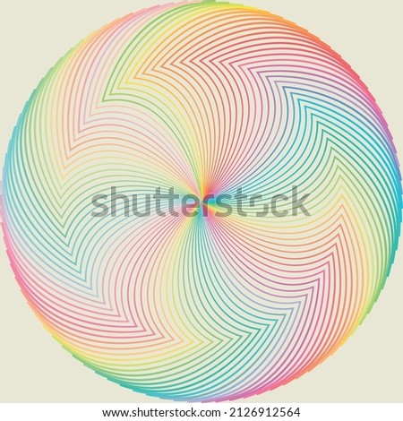 Vector illustration drawing of Spectral multicolored lines in circle abstract pattern and textures. colrful polychrome segment