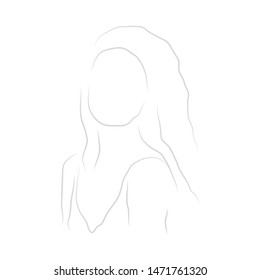 vector illustration drawing for style portrait of a beautiful woman with a white background