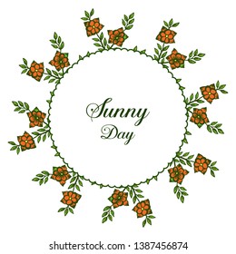 Vector illustration drawing sunny day with flower frame style