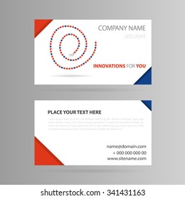 Vector illustration. Drawing.  Template business card with LED tape