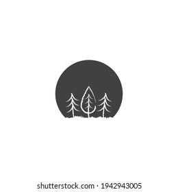 vector illustration. drawing of a tree with a texture like in the snow at night. childcare and adventure outdoor