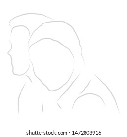vector illustration drawing for woman posing with colleagues with a white background