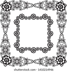 Vector illustration drawing wreath frame for decoration wallpaper