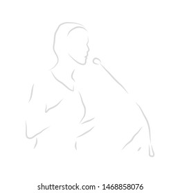vector illustration drawing for a young woman giving a presentation with a white background
