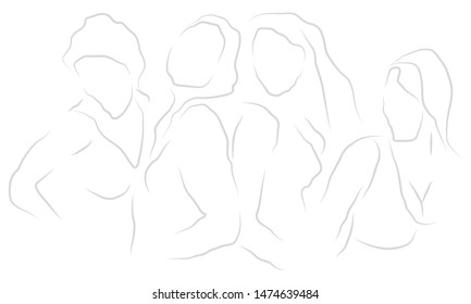 vector illustration drawing for the young womens ecstatic with white background