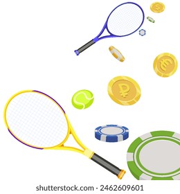 vector, illustration, drawings, sports, Betting on tennis, EPS10