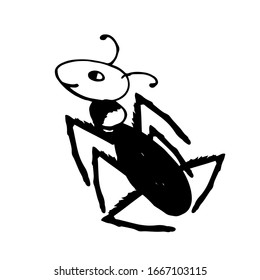 
Vector illustration. Drawn abstract ant insect on a white background.