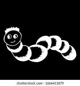 
Vector illustration. Drawn abstract insect caterpillar on a black background.
