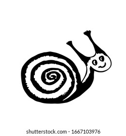 
 Ilustración vectorial. Dibuja un insecto abstracto de caracol sobre un fondo blanco.