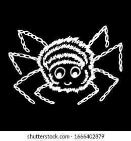 
Vector illustration. Drawn abstract spider insect on a black background.