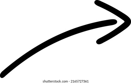 Vector illustration of a drawn arrow pointing to the right