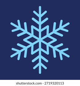 Ilustración vectorial dibujada como por un niño. Invierno de nieve. Un copo de nieve sonriente lindo con una cara alegre en tonos azules suaves en un estilo de dibujos animados. Copo de nieve blanco. Arte plano. Iconos de copos de nieve. Iconos de nieve.