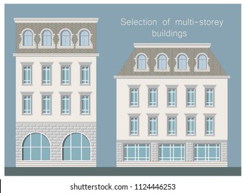 Vector illustration drawn by detailed house isolated on blue background. Also suitable for game screensavers and many other designs.