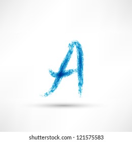 Vector illustration drawn by hand letter. Grunge wave.