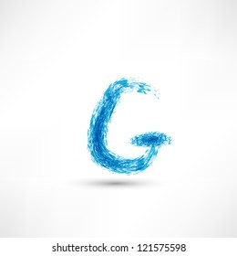 Vector illustration drawn by hand letter. Grunge wave.