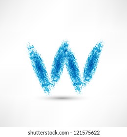 Vector illustration drawn by hand letter. Grunge wave.