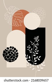 Vector illustration drawn by hand. Abstract design with doodles and various shapes. Modern art isolated vector graphics. Minimalistic. Boho style.
