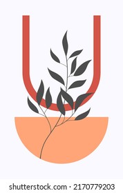 Ilustración vectorial dibujada a mano. Diseño abstracto con garabatos y varias formas. Gráficos vectoriales aislados de arte moderno. Minimalista. Estilo boho.
