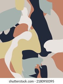 Vector illustration drawn by hand. Abstract design with doodles and various shapes. Modern art isolated vector graphics. Minimalistic. Boho style.