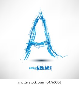 Vector illustration drawn by hand letter. Grunge wave.