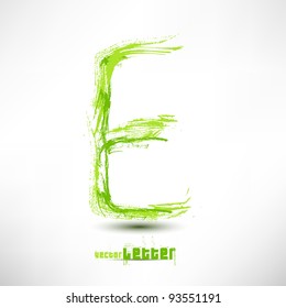 Vector illustration drawn by hand letter. Grunge green grass wave.