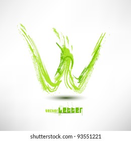 Vector illustration drawn by hand letter. Grunge green grass wave.