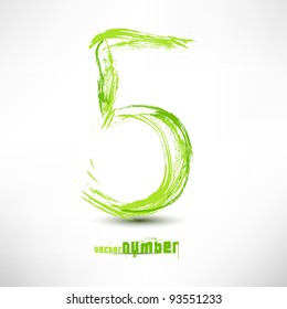 Vector illustration drawn by hand letter. Grunge green grass wave.