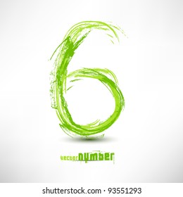 Vector illustration drawn by hand letter. Grunge green grass wave.