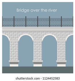 Vector illustration drawn in a detailed bridge. It is used for many areas of design. Infographics, game picture.