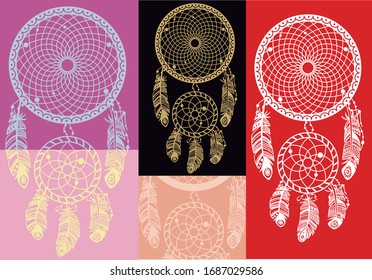 Vector illustration of dream catcher  
