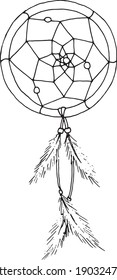 vector illustration of the dream catcher