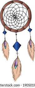 vector illustration of the dream catcher