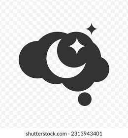 Vector illustration of Dream icon in dark color and transparent background(png).