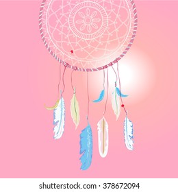vector illustration Dreamcatcher with lace
