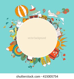 Vector illustration of dreams about travel and vacation