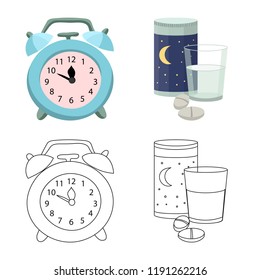 Vector illustration of dreams and night icon. Set of dreams and bedroom stock vector illustration.