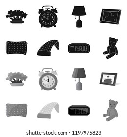 Vector illustration of dreams and night icon. Collection of dreams and bedroom vector icon for stock.