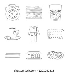 Vector illustration of dreams and night icon. Set of dreams and bedroom stock symbol for web.
