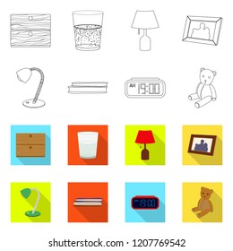 Vector illustration of dreams and night icon. Collection of dreams and bedroom vector icon for stock.