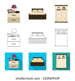 Vector illustration of dreams and night icon. Collection of dreams and bedroom stock symbol for web.