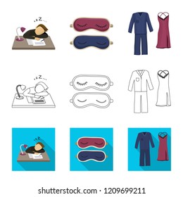 Vector illustration of dreams and night icon. Collection of dreams and bedroom vector icon for stock.