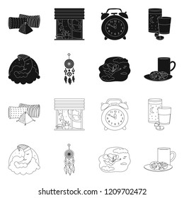 Vector illustration of dreams and night icon. Set of dreams and bedroom stock vector illustration.