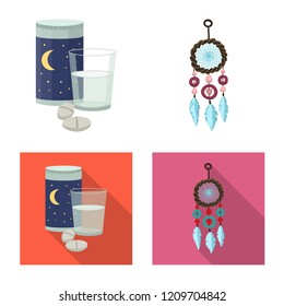Vector illustration of dreams and night icon. Collection of dreams and bedroom stock vector illustration.